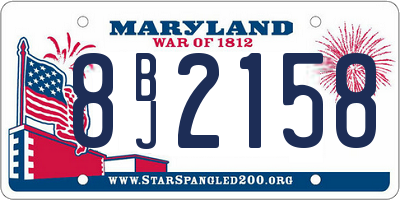 MD license plate 8BJ2158