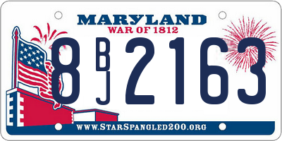 MD license plate 8BJ2163