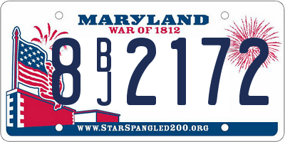 MD license plate 8BJ2172