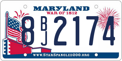 MD license plate 8BJ2174