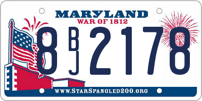 MD license plate 8BJ2178
