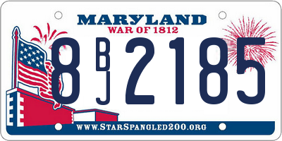 MD license plate 8BJ2185
