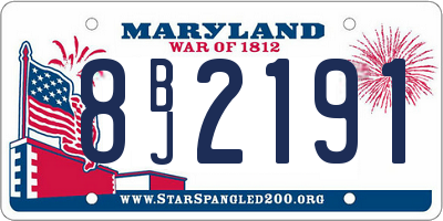 MD license plate 8BJ2191