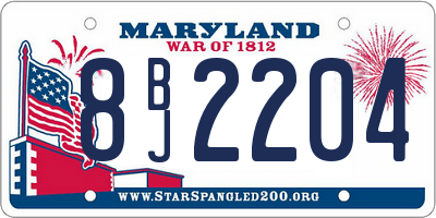 MD license plate 8BJ2204