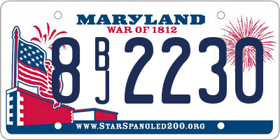 MD license plate 8BJ2230