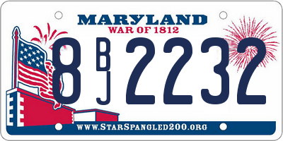 MD license plate 8BJ2232
