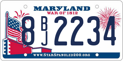 MD license plate 8BJ2234