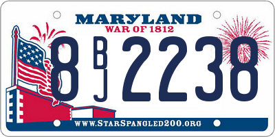 MD license plate 8BJ2238