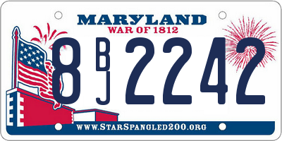 MD license plate 8BJ2242