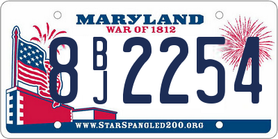 MD license plate 8BJ2254