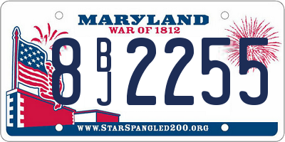 MD license plate 8BJ2255