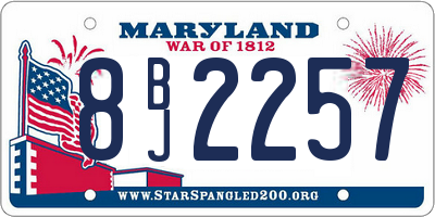 MD license plate 8BJ2257