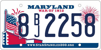 MD license plate 8BJ2258