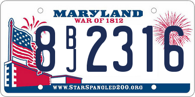 MD license plate 8BJ2316