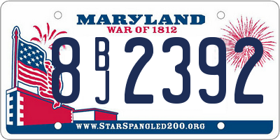MD license plate 8BJ2392