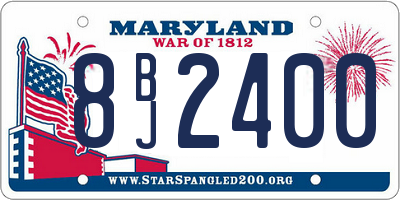 MD license plate 8BJ2400