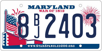 MD license plate 8BJ2403