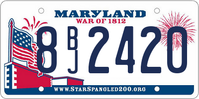 MD license plate 8BJ2420