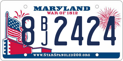 MD license plate 8BJ2424