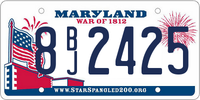MD license plate 8BJ2425