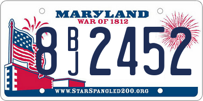 MD license plate 8BJ2452