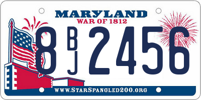 MD license plate 8BJ2456