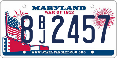 MD license plate 8BJ2457