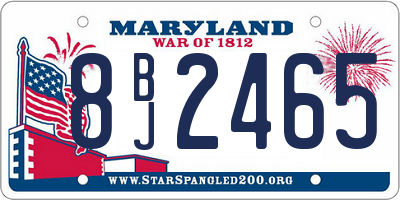 MD license plate 8BJ2465