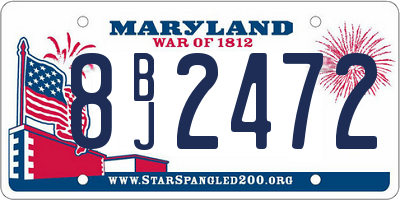 MD license plate 8BJ2472