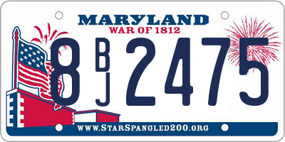 MD license plate 8BJ2475