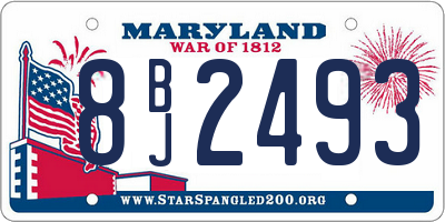 MD license plate 8BJ2493