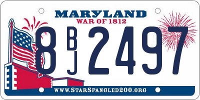 MD license plate 8BJ2497