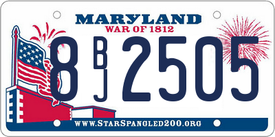 MD license plate 8BJ2505