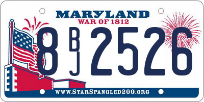 MD license plate 8BJ2526