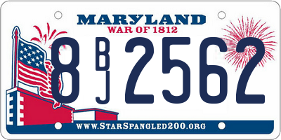MD license plate 8BJ2562