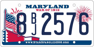MD license plate 8BJ2576