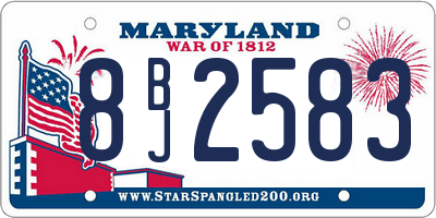MD license plate 8BJ2583