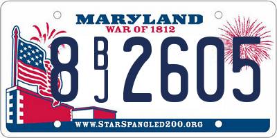 MD license plate 8BJ2605