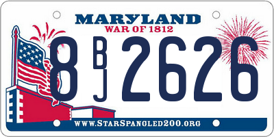 MD license plate 8BJ2626