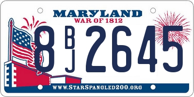 MD license plate 8BJ2645