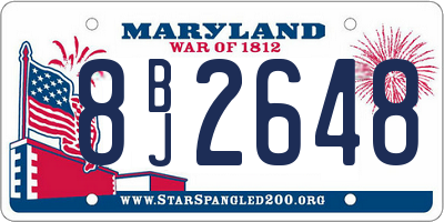 MD license plate 8BJ2648