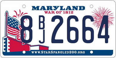 MD license plate 8BJ2664