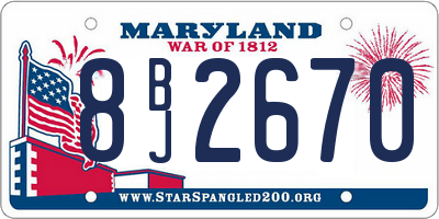 MD license plate 8BJ2670