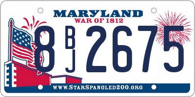 MD license plate 8BJ2675