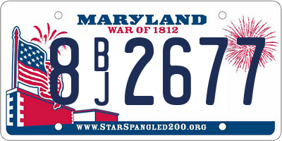 MD license plate 8BJ2677