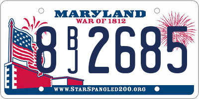 MD license plate 8BJ2685