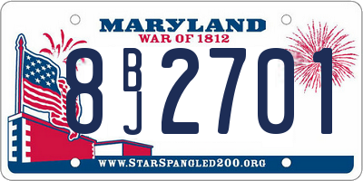 MD license plate 8BJ2701