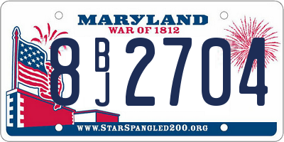 MD license plate 8BJ2704