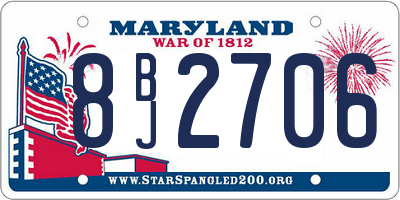 MD license plate 8BJ2706