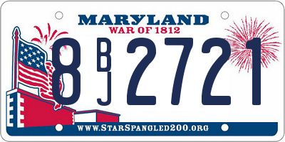 MD license plate 8BJ2721